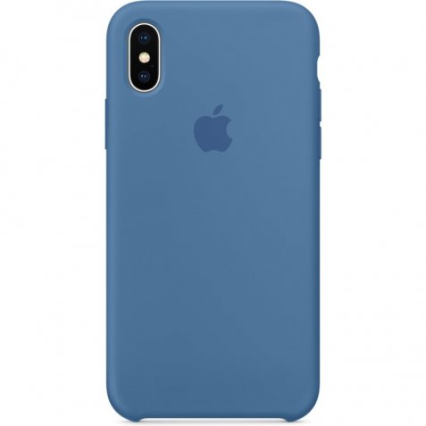 Apple iPhone X Silicone Back Cover Jeansblauw