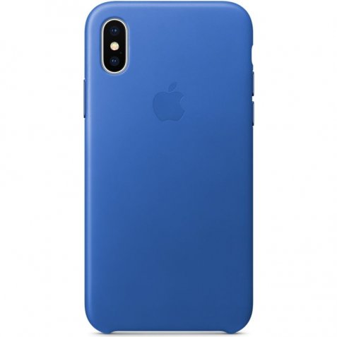 Apple iPhone X Leather Back Cover Electric Blue