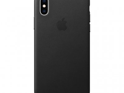 Apple iPhone Xs Leather Back Cover Zwart