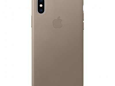 Apple iPhone Xs Max Leather Back Cover Taupe
