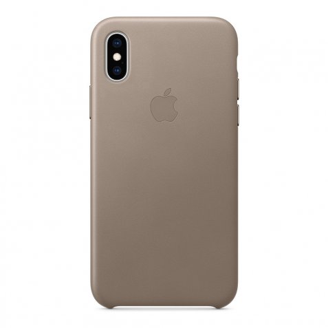 Apple iPhone Xs Max Leather Back Cover Taupe