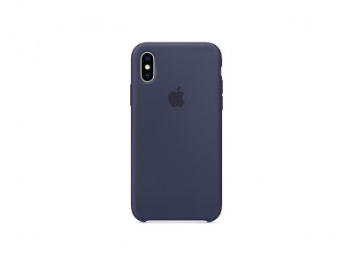 Apple iPhone Xs Silicone Back Cover Middernachtblauw