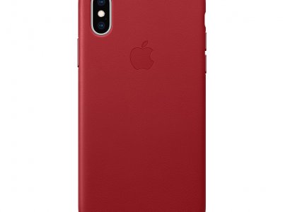 Apple iPhone Xs Leather Back Cover RED