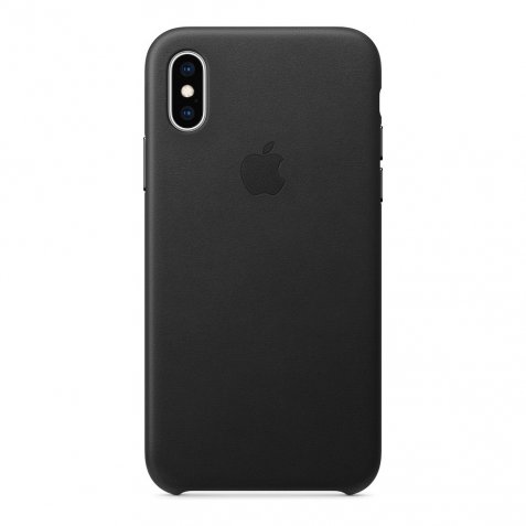 Apple iPhone Xs Max Leather Back Cover Zwart