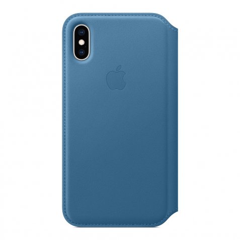 Apple iPhone Xs Leather Folio Book Cape Cod Blauw
