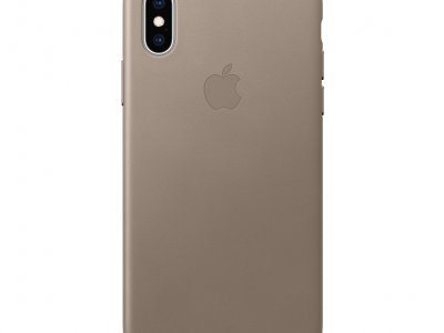 Apple iPhone Xs Leather Back Cover Taupe