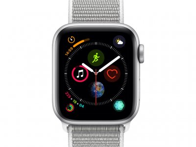 Apple Watch Series 4 40mm Zilver Aluminium/Grijze Nylon Sportband