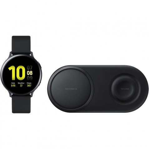 Samsung Galaxy Watch Active2 Zwart 40 mm + Samsung Draadloze Oplader DUO Pad Zwart