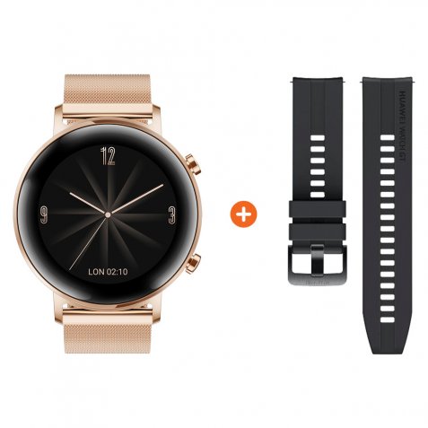 Huawei Watch GT 2 RVS Rose goud 42mm OfficieleHoesjes