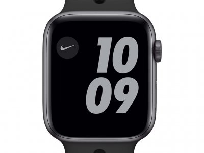 Apple Watch Nike SE 44mm Space Gray Aluminium Zwarte Sportband
