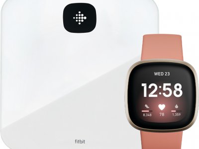 Fitbit Versa 3 Roze/Goud + Fitbit Aria Air Wit