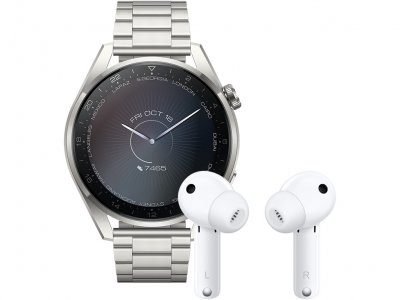 Huawei Watch 3 Pro Elite 4G Zilver/Zilver 49mm met oordopjes
