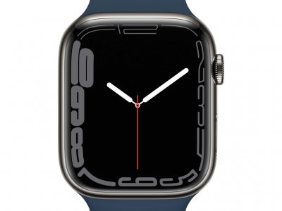 Apple Watch Series 7 4G 45mm Grafiet Rvs Blauwe Sportband