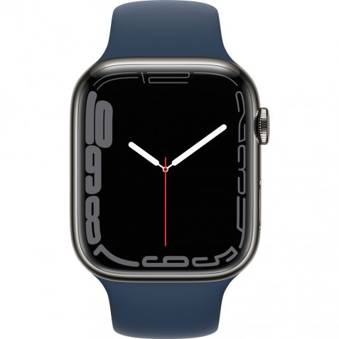 Apple Watch Series 7 4G 45mm Grafiet Rvs Blauwe Sportband