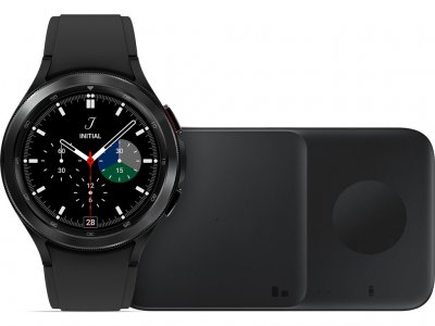 Samsung Galaxy Watch4 Classic 46 mm Zwart + Draadloze Oplader DUO Pad 9W Zwart