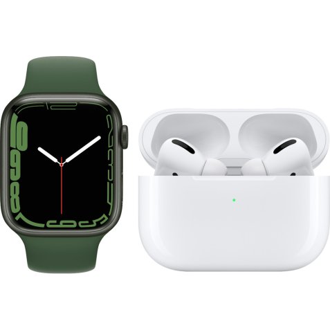 Apple Watch Series 7 45mm Groen Aluminium Groene Sportband + Apple AirPods Pro