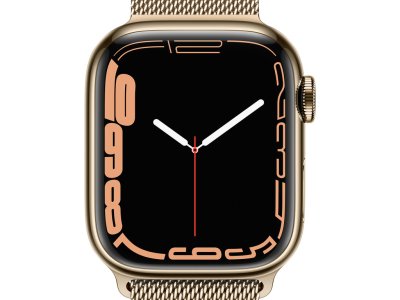 Apple Watch Series 7 4G 41mm Goud Rvs Milanese Polsband