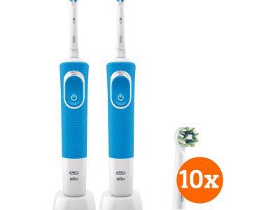 Oral-B Vitality 100 Blauw Duopack + CrossAction opzetborstels (10 stuks)