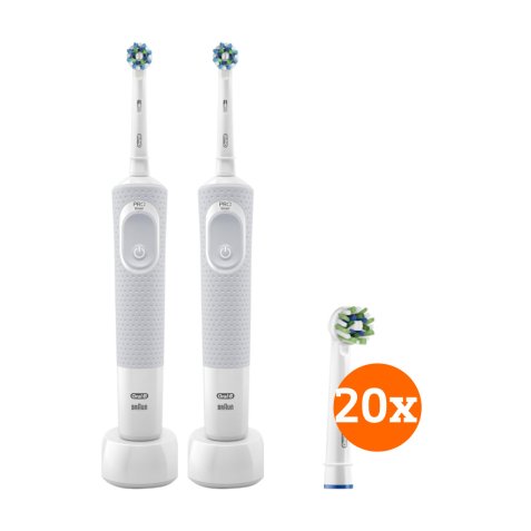 Oral-B Vitality 100 White Duo Pack + CrossAction opzetborstels (20 stuks)