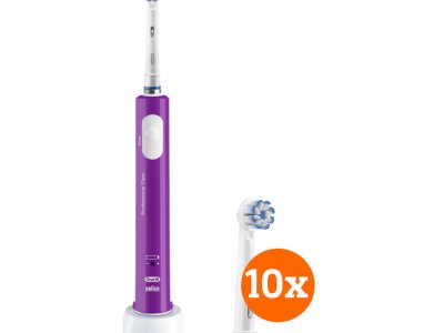 Oral-B Junior 6+ Paars + Sensitive Clean opzetborstels (10 stuks)