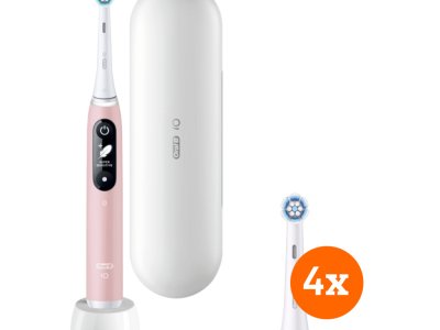 Oral-B iO Series 6 Roze Sensitive Edition + iO Gentle Care opzetborstels (4 stuks)