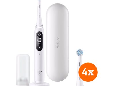 Oral-B iO - 8n Wit + iO Ultimate Clean opzetborstels (4 stuks)