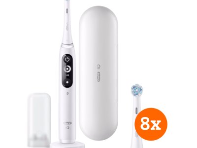 Oral-B iO - 7n Wit + iO Ultimate Clean opzetborstels (8 stuks)