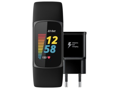 Fitbit Charge 5 + Samsung Adaptive Fast Charging Oplader 15W Zwart