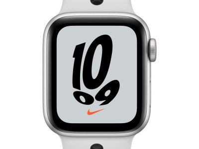 Apple Watch Nike SE 4G 40mm Zilver Aluminium Witte Sportband