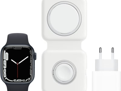 Apple Watch Series 7 4G 41mm Middernacht Aluminium Sportband + MagSafe Oplaadpakket
