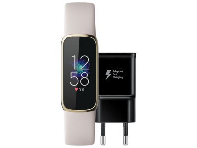 Fitbit Luxe Wit/Goud + Samsung Adaptive Fast Charging Oplader 15W Zwart