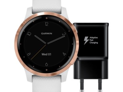 Garmin Vivoactive 4S Rosé Goud/Wit 40 mm + Samsung Adaptive Fast Charging Oplader